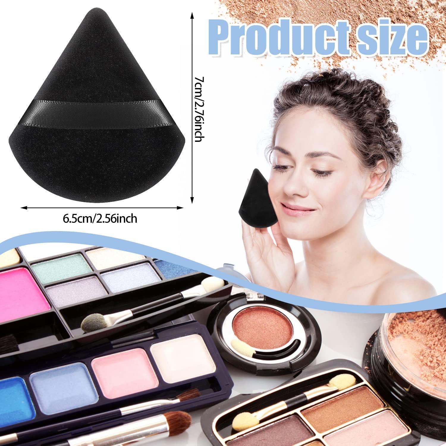 12 Pieces Triangle Powder Puff Soft Velour Puff Makeup Powder Puffs for Face Powder Loose Powder Cosmetic Foundation Beauty Blender Sponge Makeup Tools (Black) Health & Beauty > Personal Care > Cosmetics > Cosmetic Tools > Makeup Tools Pimoys