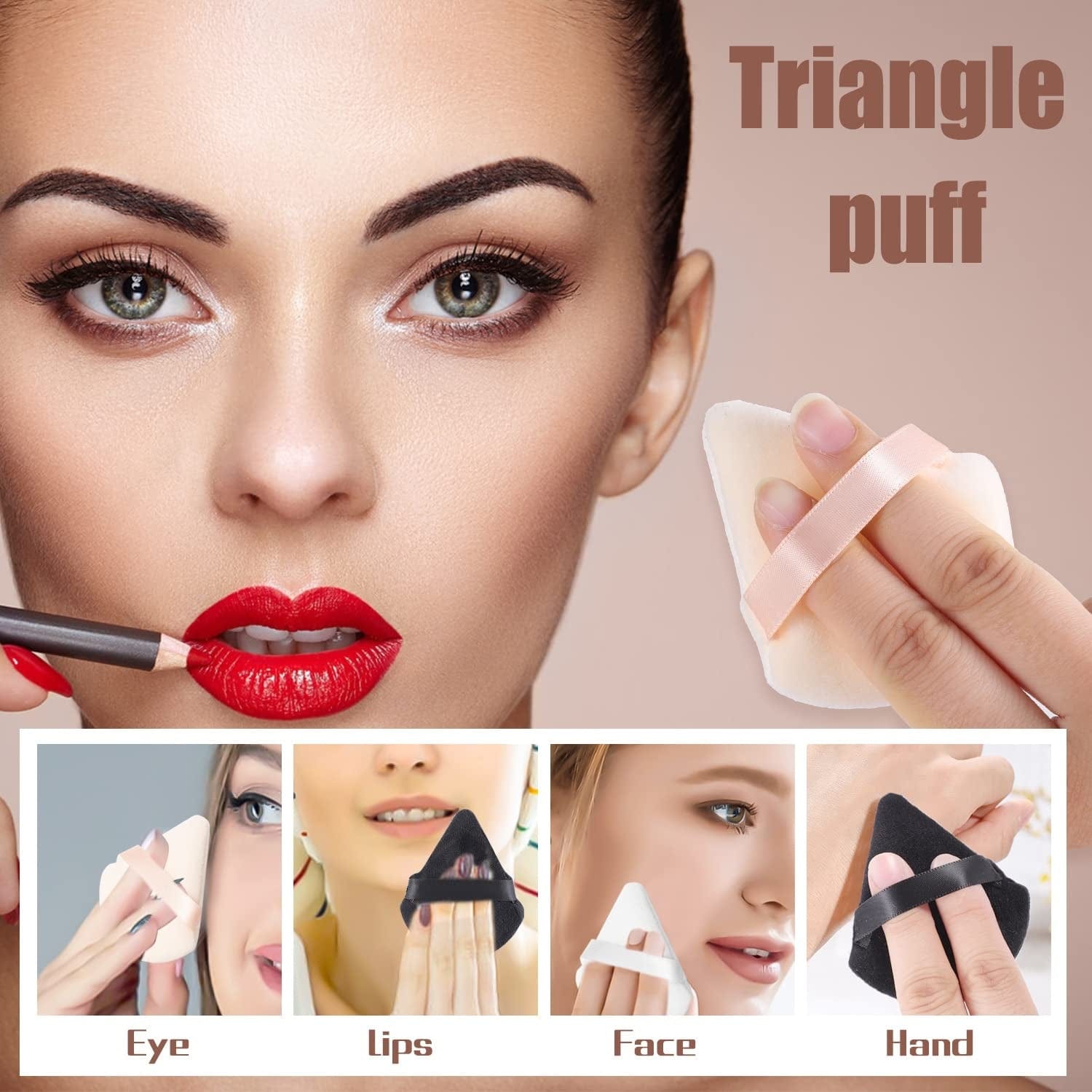 12 Pieces Triangle Powder Puff Soft Velour Puff Makeup Powder Puffs for Face Powder Loose Powder Cosmetic Foundation Beauty Blender Sponge Makeup Tools (Black) Health & Beauty > Personal Care > Cosmetics > Cosmetic Tools > Makeup Tools Pimoys