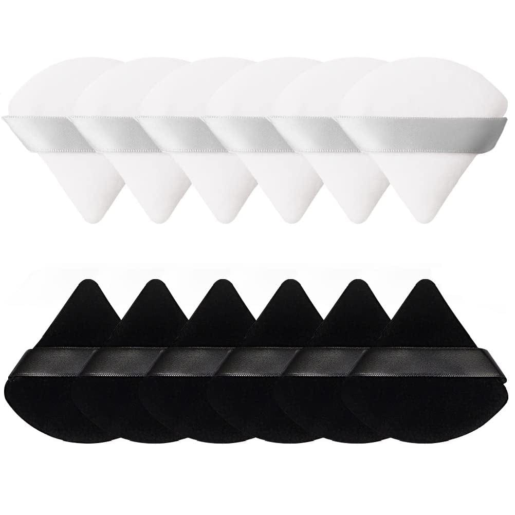 12 Pieces Triangle Powder Puff Soft Velour Puff Makeup Powder Puffs for Face Powder Loose Powder Cosmetic Foundation Beauty Blender Sponge Makeup Tools (Black) Health & Beauty > Personal Care > Cosmetics > Cosmetic Tools > Makeup Tools Pimoys Black and White