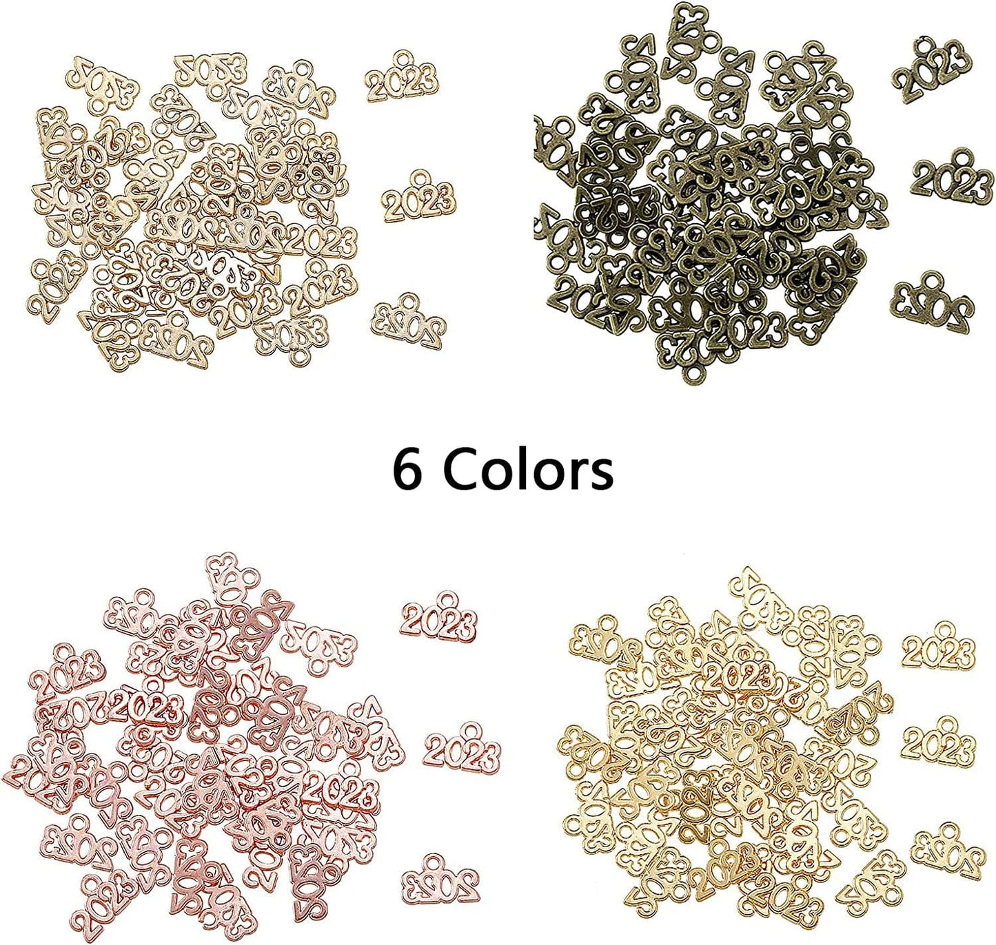 120Pcs Year 2023 Signet Charms Pendant Alloy Year Letter Charms for Jewelry Making DIY Craft Necklace Bracelet Earrings Keychain Supplies