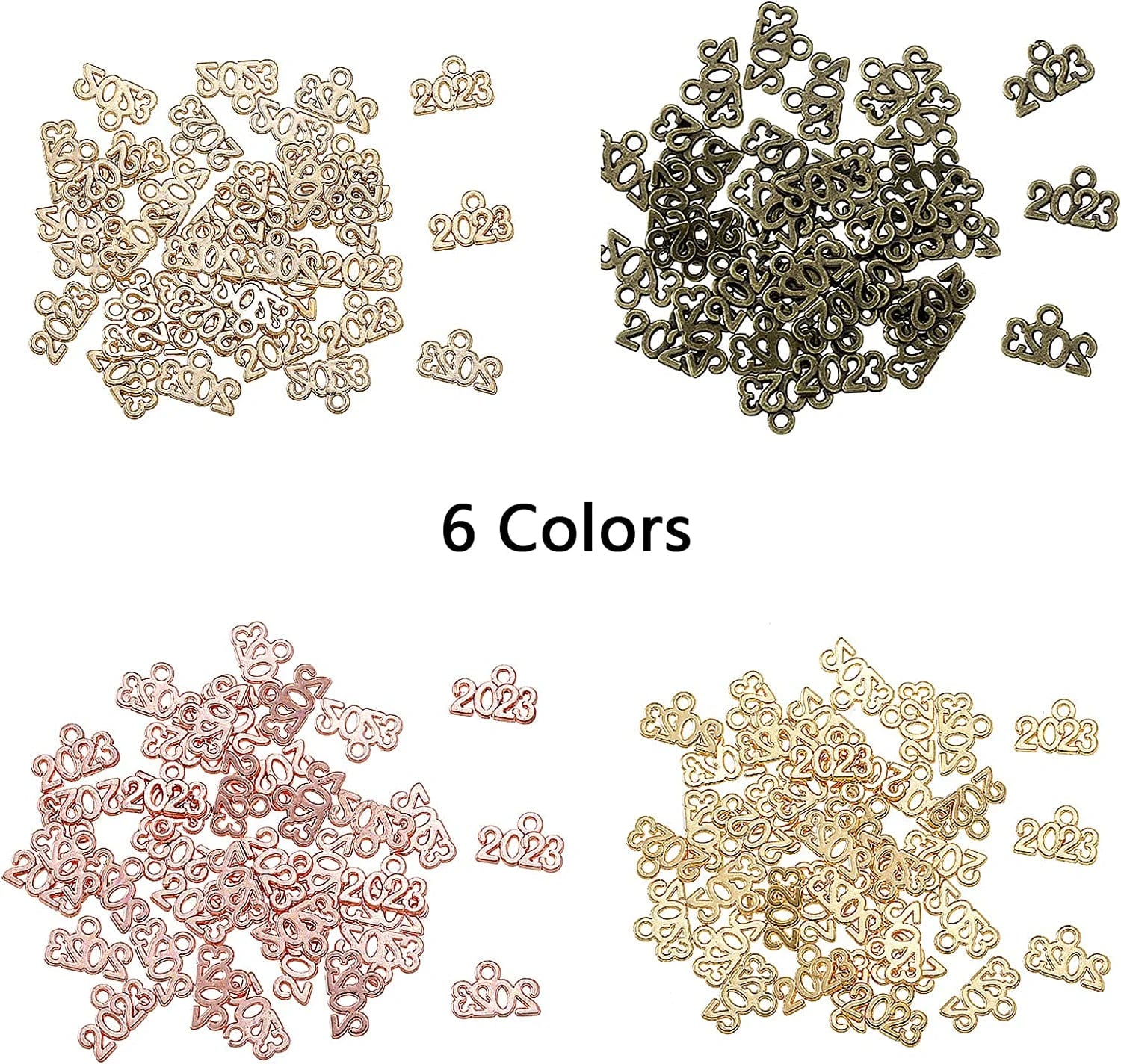 120Pcs Year 2023 Signet Charms Pendant Alloy Year Letter Charms for Jewelry Making DIY Craft Necklace Bracelet Earrings Keychain Supplies