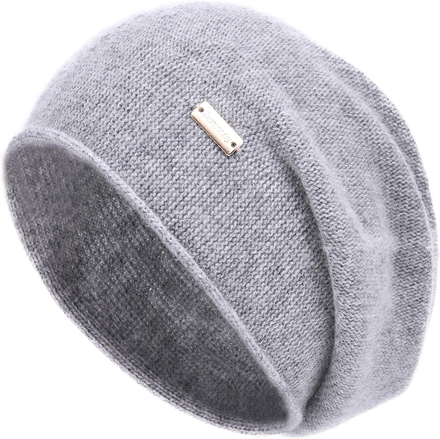 Jaxmonoy Cashmere Slouchy Knit Beanie Hat for Women Winter Soft Warm Ladies Wool Knitted Skull Beanies Cap Apparel & Accessories > Clothing Accessories > Hats jaxmonoy Light Grey