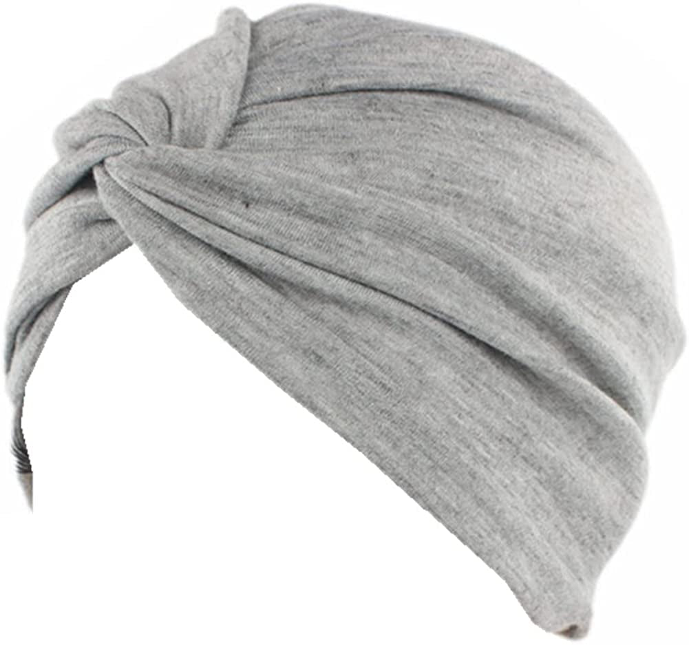 Beauty YFJH Chemo Sleep Turban Headwear Scarf Beanie Cap Hat for Cancer Patient Hair Loss Apparel & Accessories > Clothing Accessories > Headwear beauty YFJH Grey
