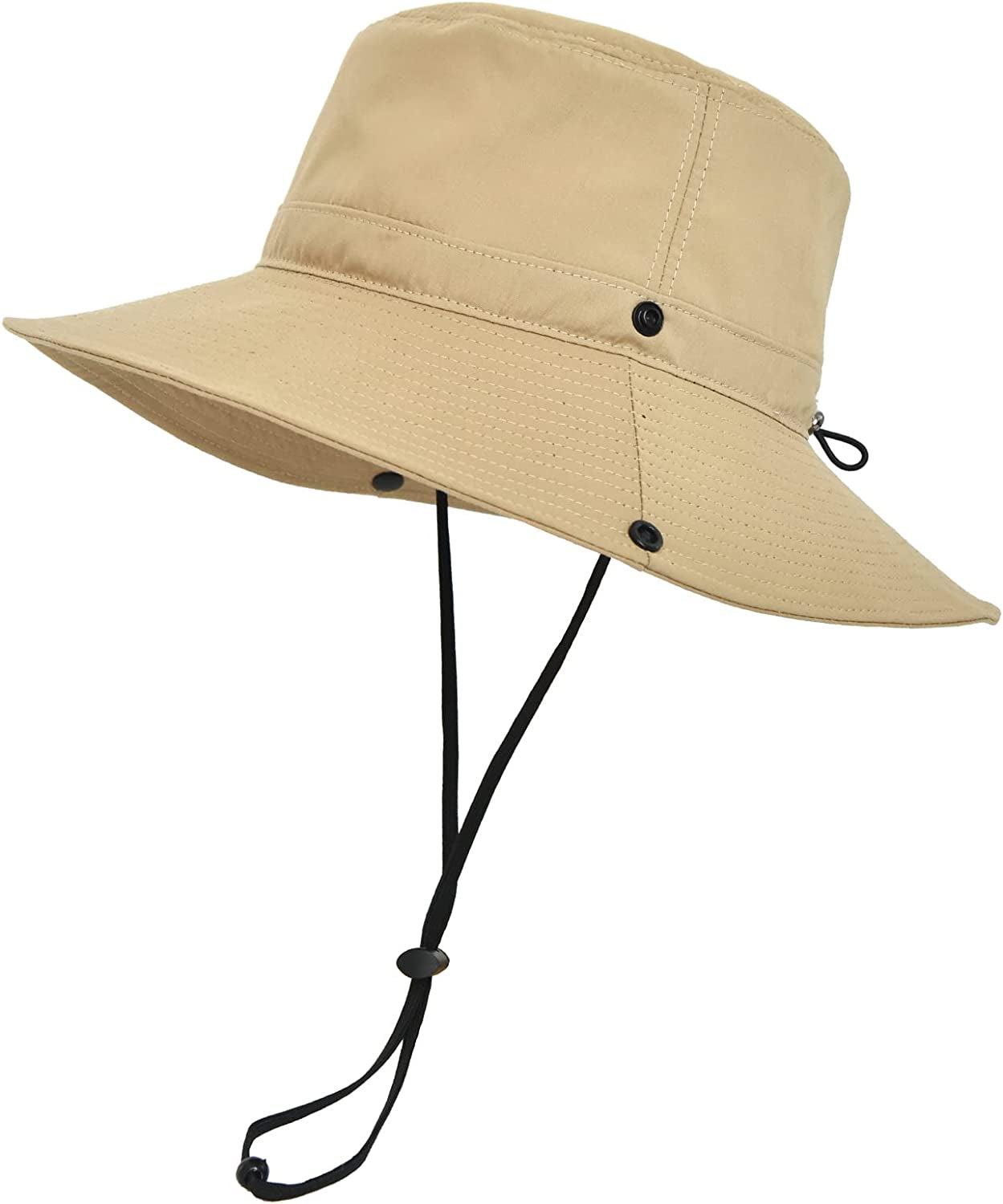ENJOYFUR Womens Wide Brim Sun Hats with Sun Protection Summer Outdoor UPF Hat Unisex Mens Fishing Camping Hats Apparel & Accessories > Clothing Accessories > Hats ENJOYFUR Khaki Large