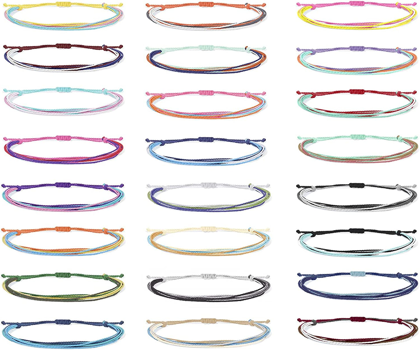 Choistily String Bracelets for Teen Girls Waterproof Boho Surfer Bracelets Summer Beach Rope Bracelets for Women Ocean Wave Anklet Bracelet Handmade Friendship Bracelet Apparel & Accessories > Jewelry > Bracelets Choistily 24 Pcs Colorful String Surfer Bracelets