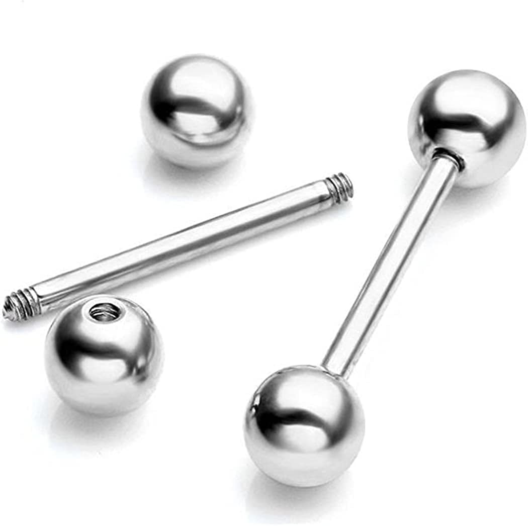 12Pc 14G Mix-Color Stainless Steel Straight Barbell Tongue Rings Bars Piercing 5/8" Length Apparel & Accessories > Jewelry > Body Jewelry Kiokioa