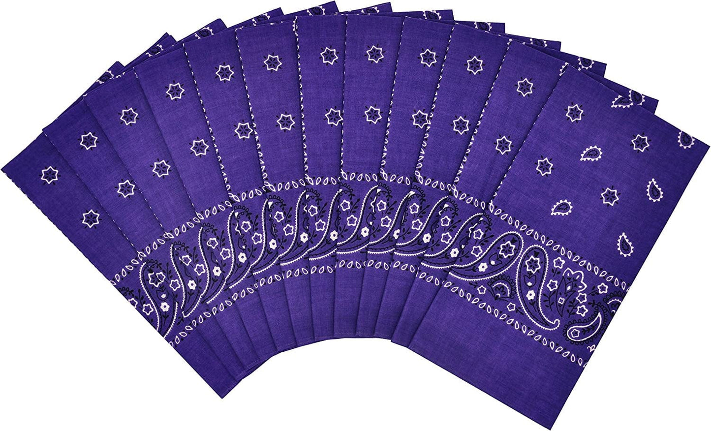 12Pcs Bandana 100% Cotton Custom Fashion Paisley Design Multifunctional Outdoor Square Handkerchief Apparel & Accessories > Clothing Accessories > Bandanas & Headties Vamqor Purple