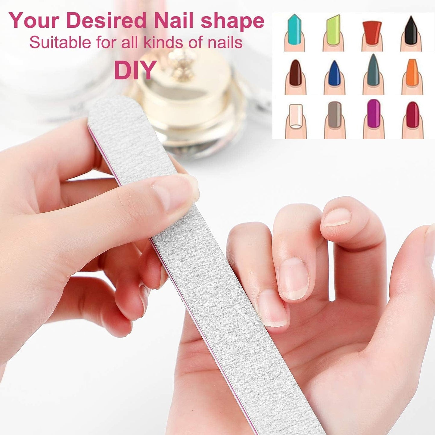 12PCS Nail Files,Professional Manicure Pedicure Tools Which Can Shape and Smooth Your Nails,Emery Boards Nail File for Acrylic Natural Nails,10Pcs Black 100/180 Grit and 2PCS Purple 180/240 Nail File Health & Beauty > Personal Care > Cosmetics > Cosmetic Tools > Nail Tools YINYIN
