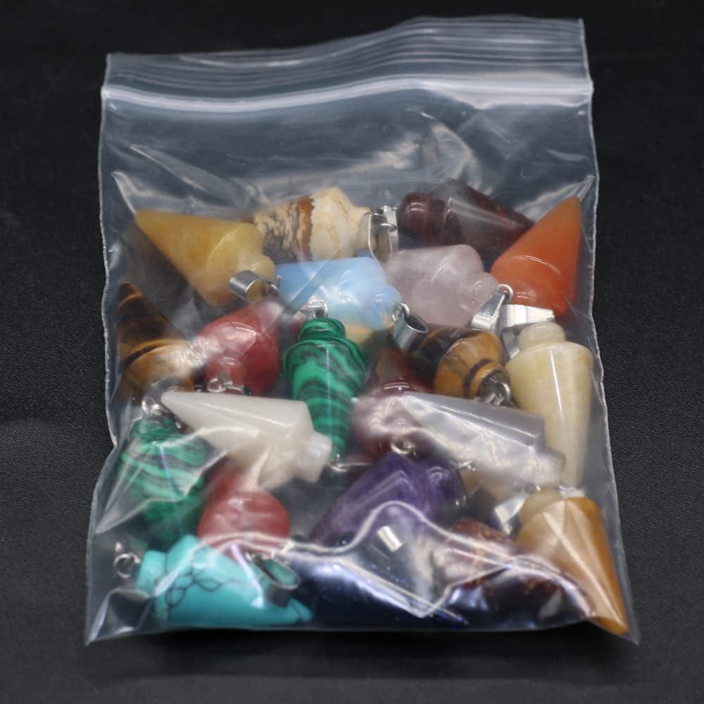 12Pcs Natural Stone Pendant Rose Quartz Unakite Charms for DIY Accessories Jewelry Making Necklaces Bracelets