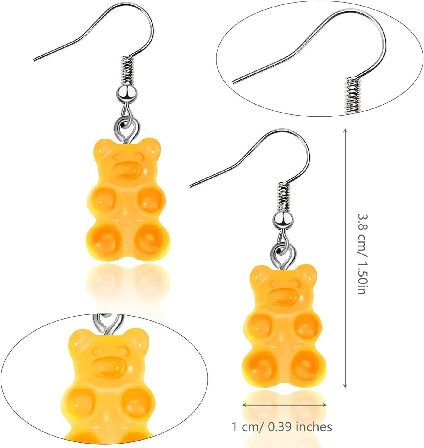 13 Pairs Candy Bear Earrings Gummy Resin Bear Drop Colorful Cartoon Dangle Drop Earrings for Women Apparel & Accessories > Jewelry > Earrings Yaomiao