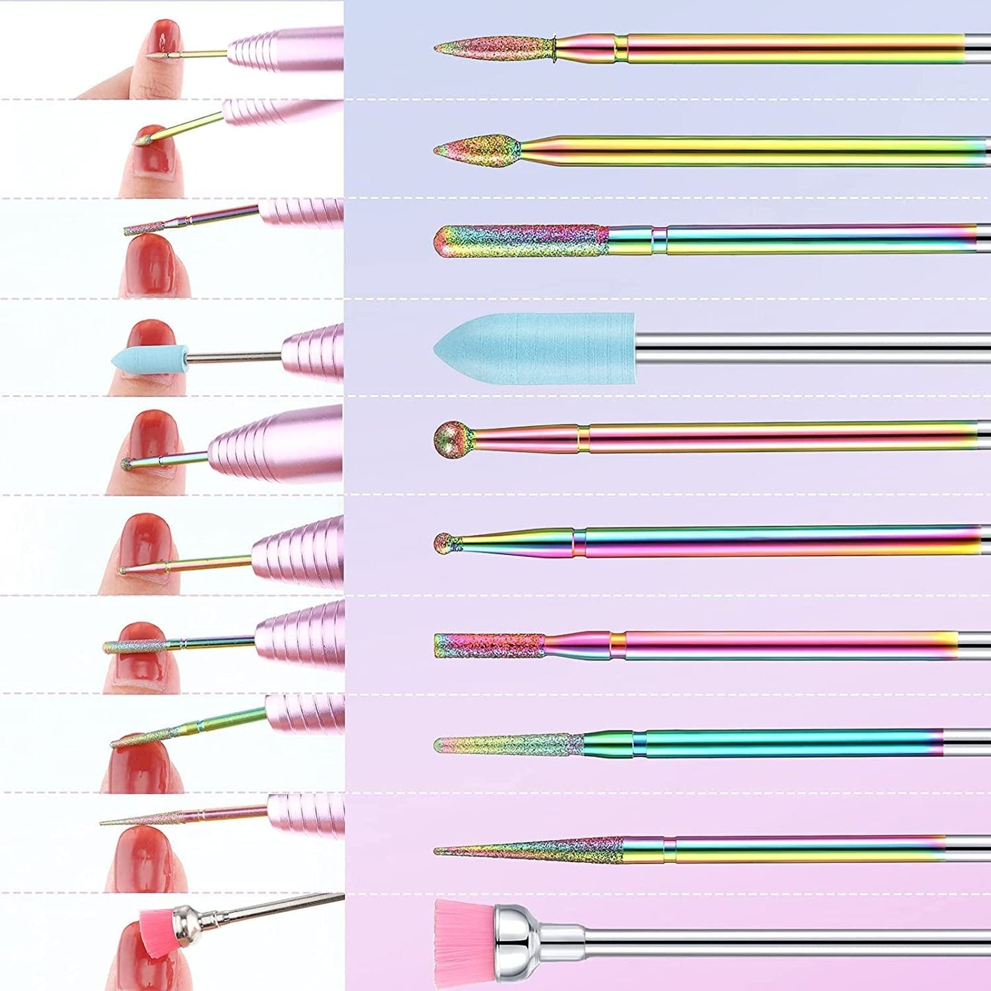 13 Pieces Nail Drill Bits Set Nail Cuticle Drill Bit Polish Removing Drill Bit Tungsten Carbide Ceramic Nail File Bits Acrylic Nail Gel File Bits for Manicure Pedicure Tools Accessories 3/32 Inch Health & Beauty > Personal Care > Cosmetics > Cosmetic Tools > Nail Tools Honoson