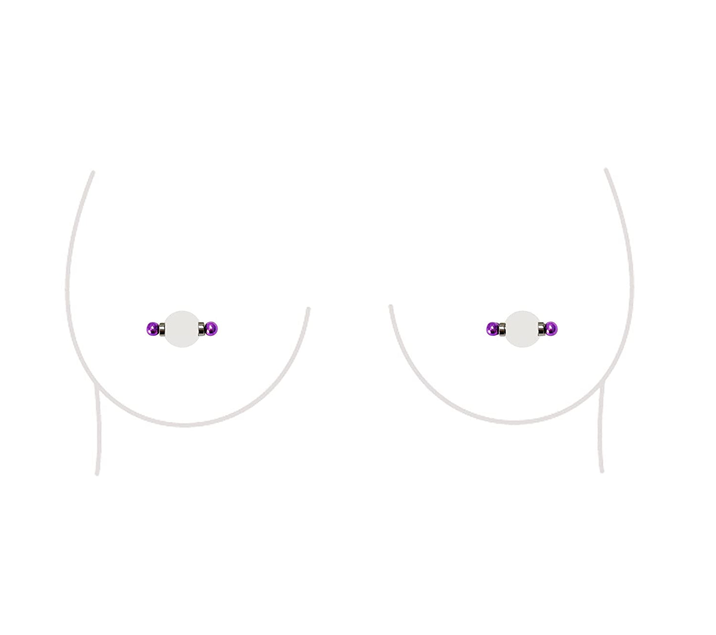 Non-Piercing Nipple Ring Magnetic Barbell Stud Fake Body Jewelry for Women (B - Black (Regular)) Apparel & Accessories > Jewelry > Body Jewelry All Body Art A - Mini (Purple)