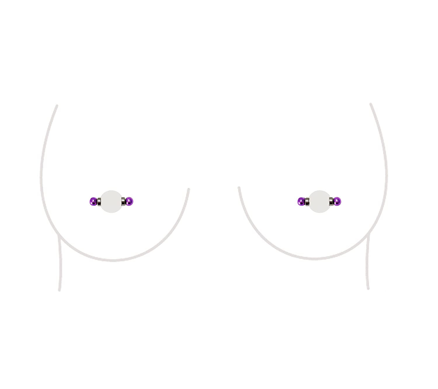 Non-Piercing Nipple Ring Magnetic Barbell Stud Fake Body Jewelry for Women (B - Black (Regular)) Apparel & Accessories > Jewelry > Body Jewelry All Body Art A - Mini (Purple)