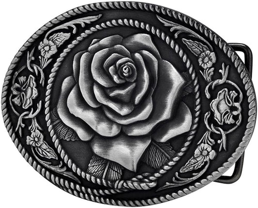 Buckle Rage Vintage Rose Decorative Belt Buck Snap on Antique Western Apparel & Accessories > Clothing Accessories > Belt Buckles Buckle Rage