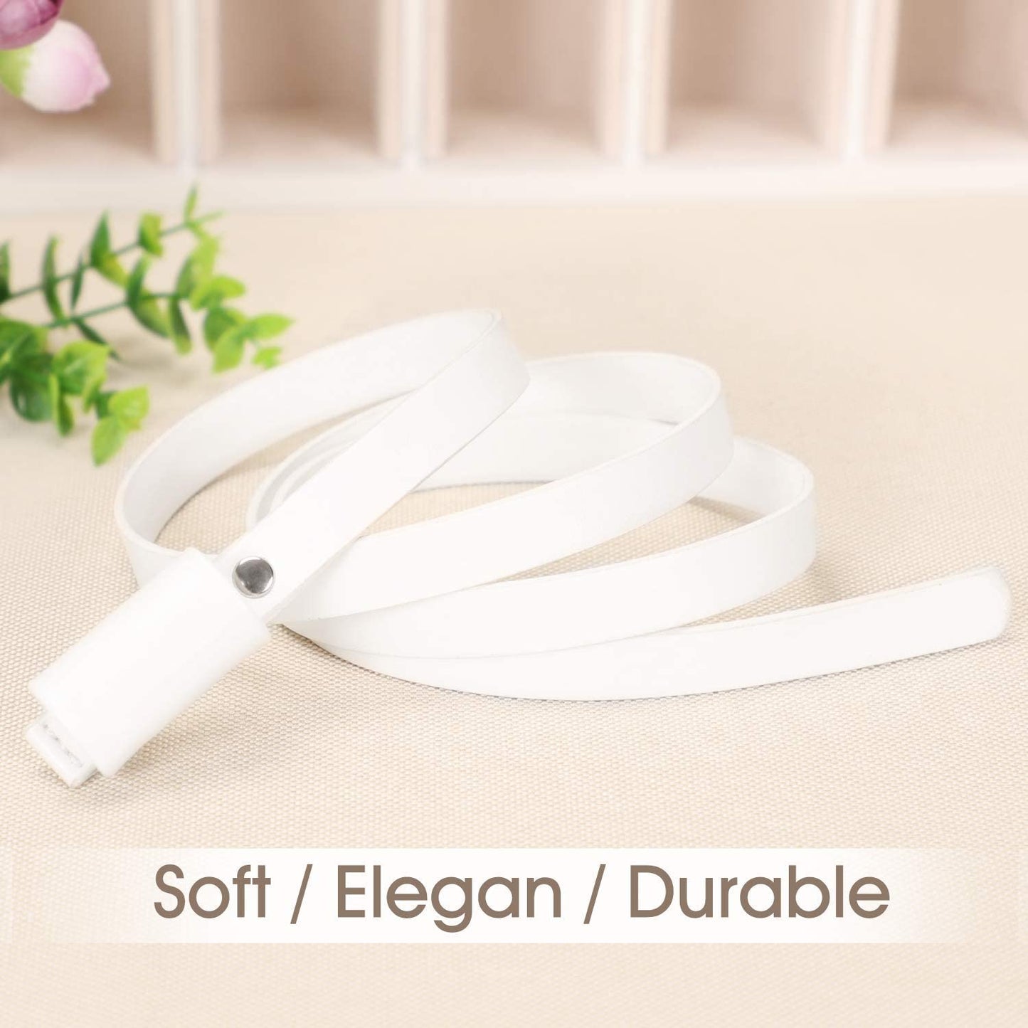 JASGOOD Women PU Leather Skinny Belt for Dress Adjustable Thin Waist Belt for Lady Apparel & Accessories > Clothing Accessories > Belts KYLIE MAX