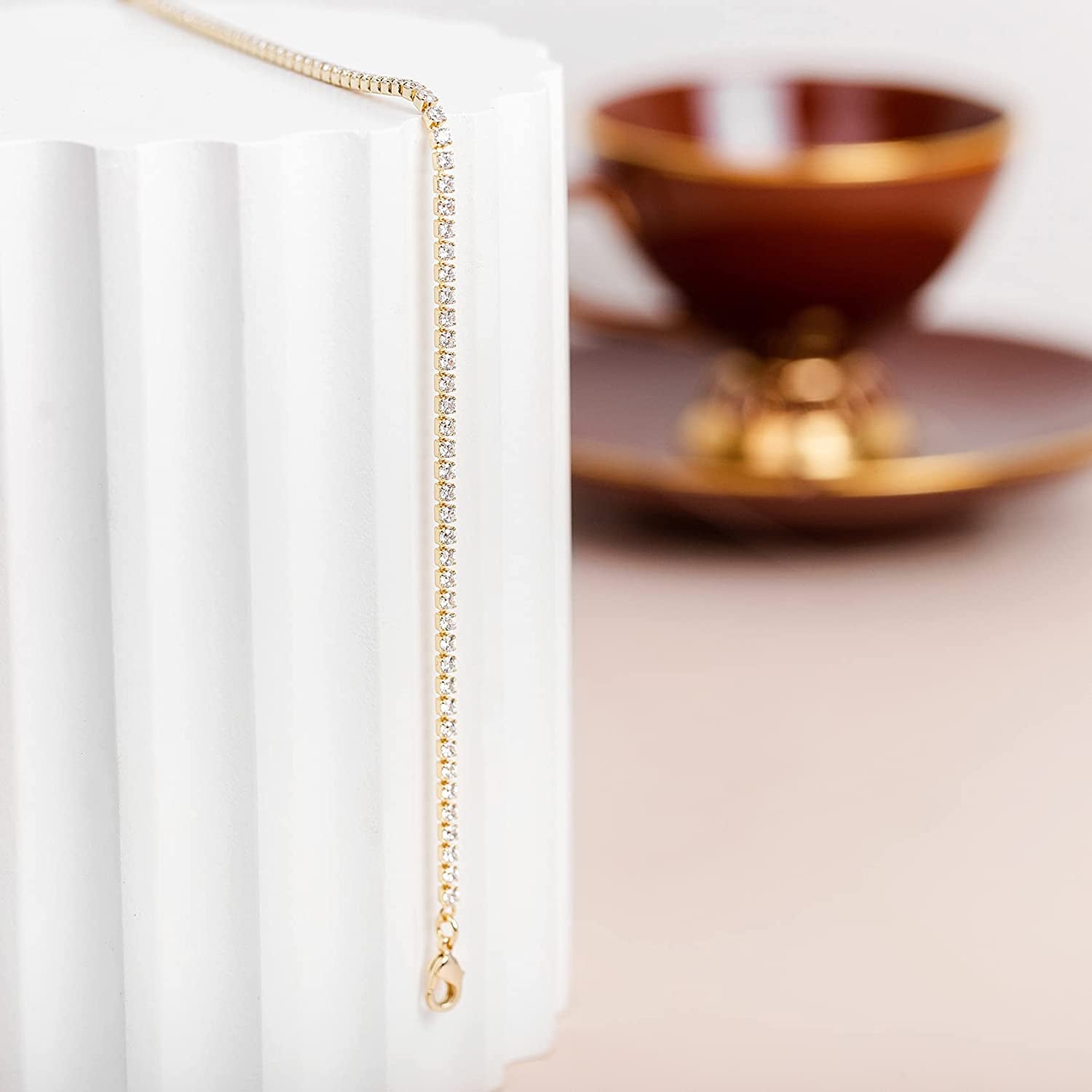 PAVOI 14K Gold Plated Charm Link Flat Gold Anklets for Women Apparel & Accessories > Jewelry > Anklets PAVOI