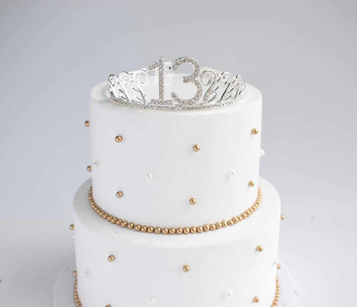 13Th Birthday Silver Tiara and Black Sash Glitter Satin Sash and Crystal Rhinestone Tiara Crown for Happy 13Th Birthday Party Supplies Favors Decorations 13Th Birthday Party Accessories Apparel & Accessories > Clothing Accessories > Sashes Mayin
