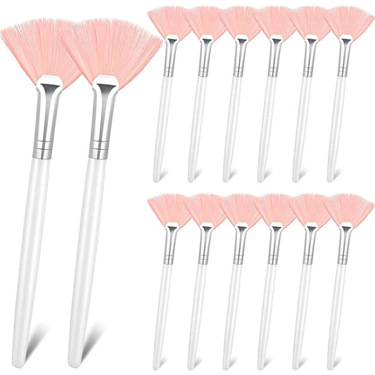 14 Pieces Fan Brushes Facial Applicator Brush Soft Fan Brushes Acid Applicator Brush Cosmetic Makeup Applicator Tools for Mud Cream (Pink) Health & Beauty > Personal Care > Cosmetics > Cosmetic Tools > Makeup Tools Patelai White,Brown,Pink