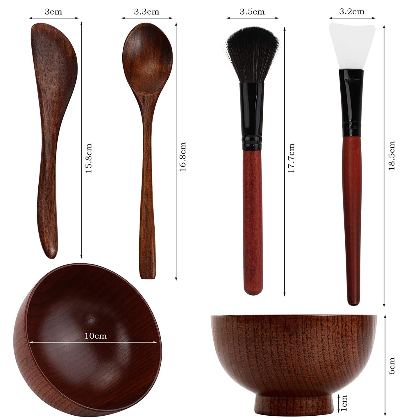 MWOOT DIY Facial Mask Bowl Set, 5-Pack DIY Clay Mask Mixing Kit with Brushes and Bowl, Mask Mixing Tools for Mixing Clay Mask DIY - Brown Health & Beauty > Personal Care > Cosmetics > Cosmetic Tools > Skin Care Tools MWOOT