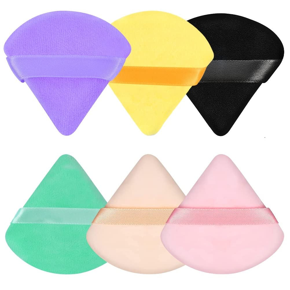 Pimoys 6 Pieces Powder Puff Face Soft Triangle Makeup Puff for Loose Powder Body Powder, Wedge Shape Velour Cosmetic Sponge for Contouring, under Eyes and Corners, Beauty Makeup Tools Health & Beauty > Personal Care > Cosmetics > Cosmetic Tools > Makeup Tools Pimoys Multicolored