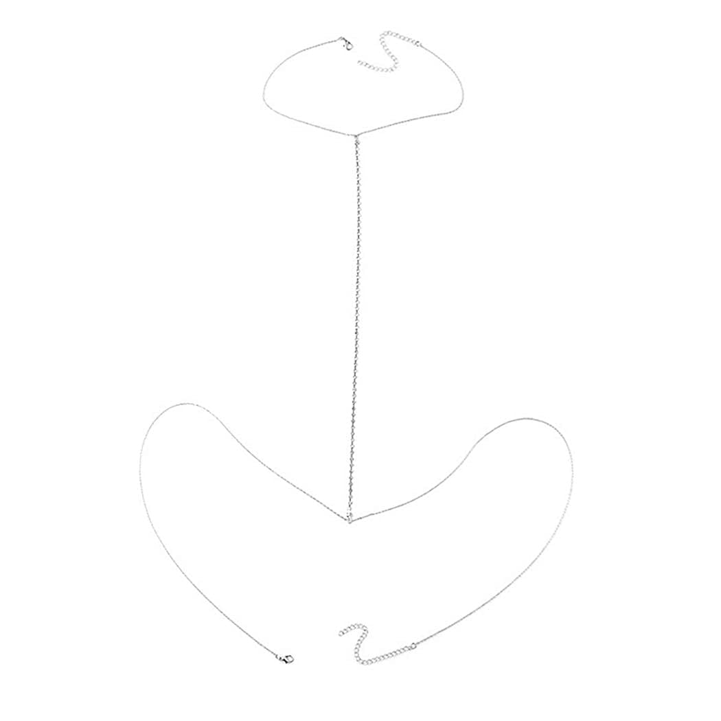 Blindery Sexy Body Chains Silver Rhinestone Belly Waist Chain Beach Body Jewelry Party Body Accessory for Women and Girls Apparel & Accessories > Jewelry > Body Jewelry Blindery