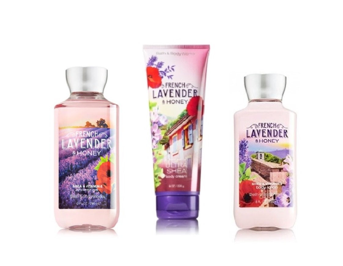 Bath & Body Works ~ Signature Collection ~ FRENCH LAVENDER & HONEY ~ Shower Gel ~ Ultra Shea Body Cream & Body Lotion ~ 3 Pc Gift Bag Health & Beauty > Personal Care > Cosmetics > Bath & Body Bath & Body Works