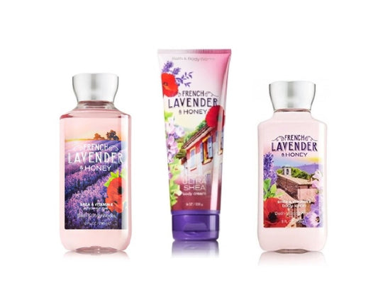 Bath & Body Works ~ Signature Collection ~ FRENCH LAVENDER & HONEY ~ Shower Gel ~ Ultra Shea Body Cream & Body Lotion ~ 3 Pc Gift Bag Health & Beauty > Personal Care > Cosmetics > Bath & Body Bath & Body Works