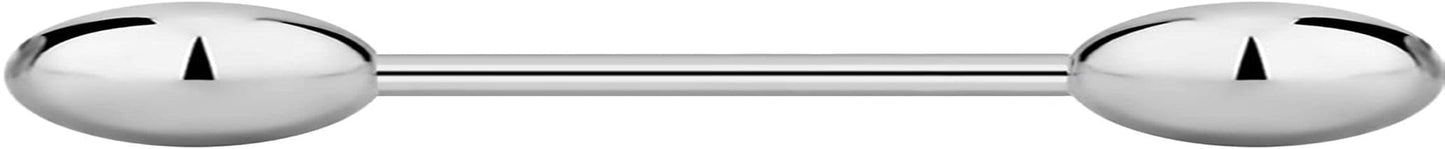 14G-16G Internally Threaded Titanium Straight Barbell Body Piercing Jewelry (Sold Individually) Apparel & Accessories > Jewelry > Body Jewelry Forbidden Body Jewelry 16G 8mm (5/16") 4mm Balls