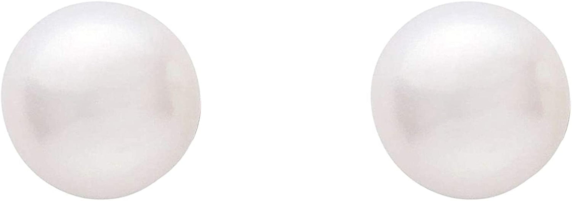 14K Gold AAAA round White Freshwater Cultured Pearl Classic Bridal Stud Earrings - Choice of Sizes & Gold Color