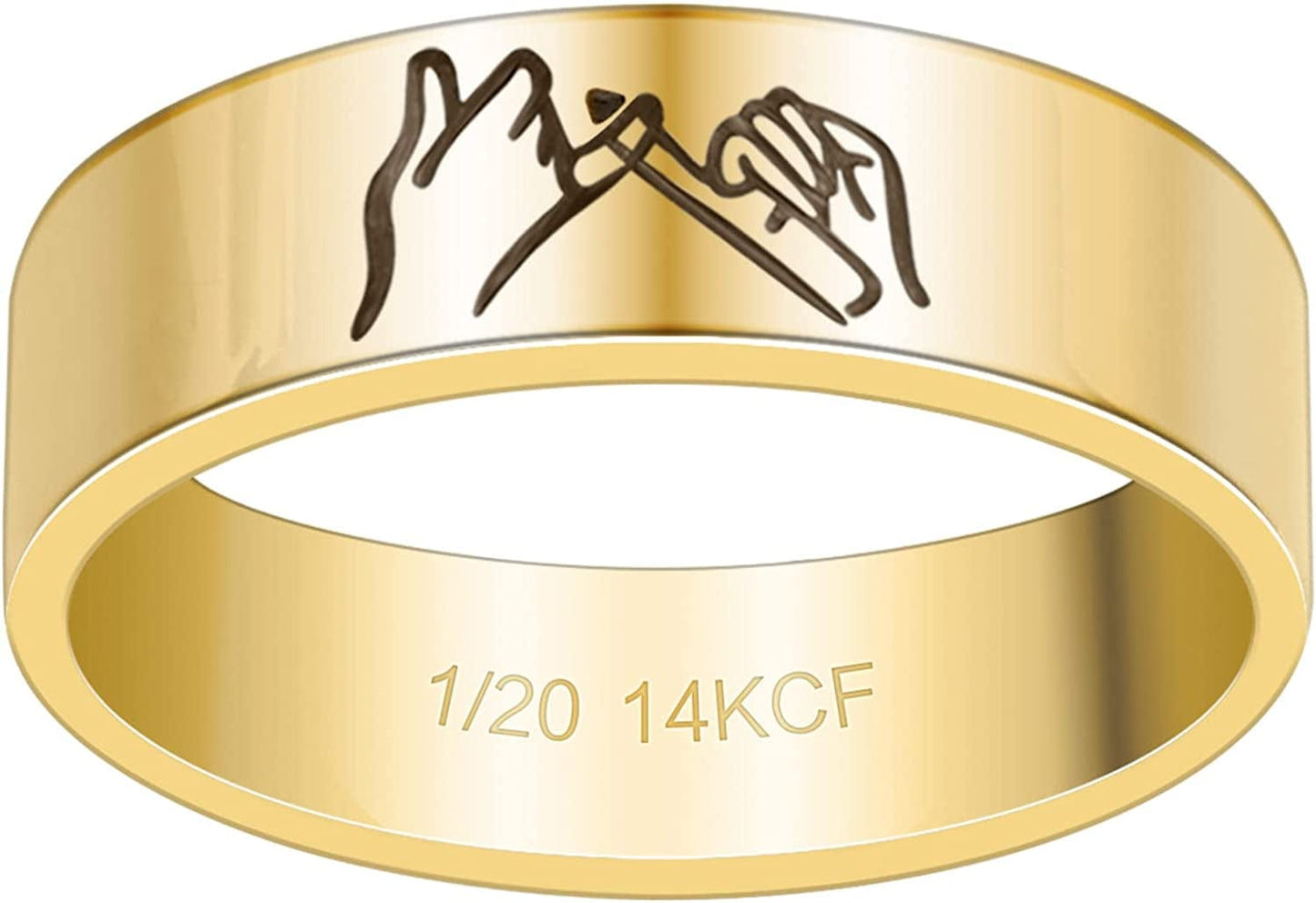 14K Gold Filled Rings Stacking Rings for Women Girls Stackable Thin Gold Ring Plain Statement Band Ring Comfort Fit Size 5 to 10 3PCS/5PCS Gold Friendship-1pc / 9