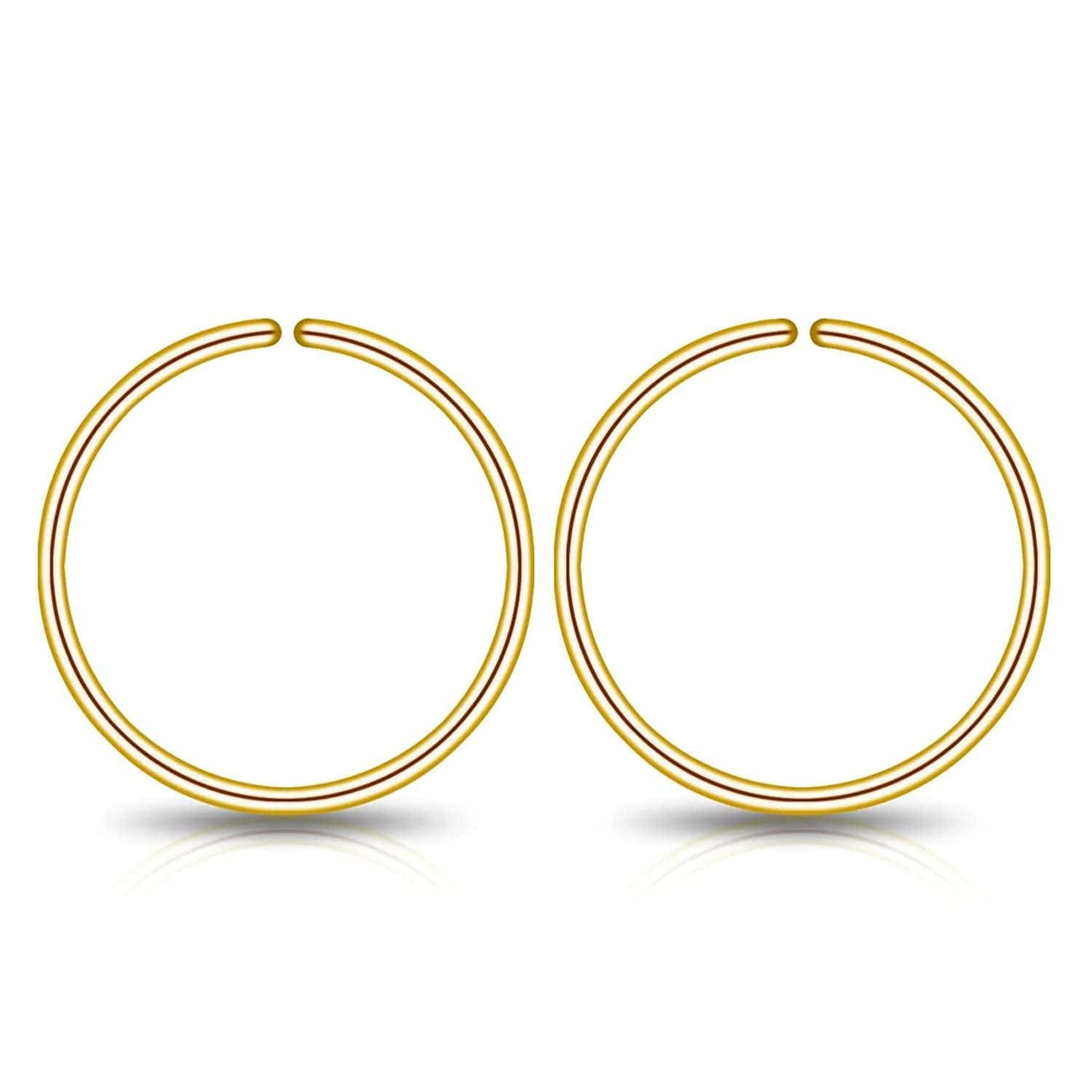 14K Gold Filled Small Hoop Earrings for Cartilage Nose, Tiny Thin 7Mm Piercing Hoop Ring 22 Gauge Gold / 9mm 22 gauge / 1 pair