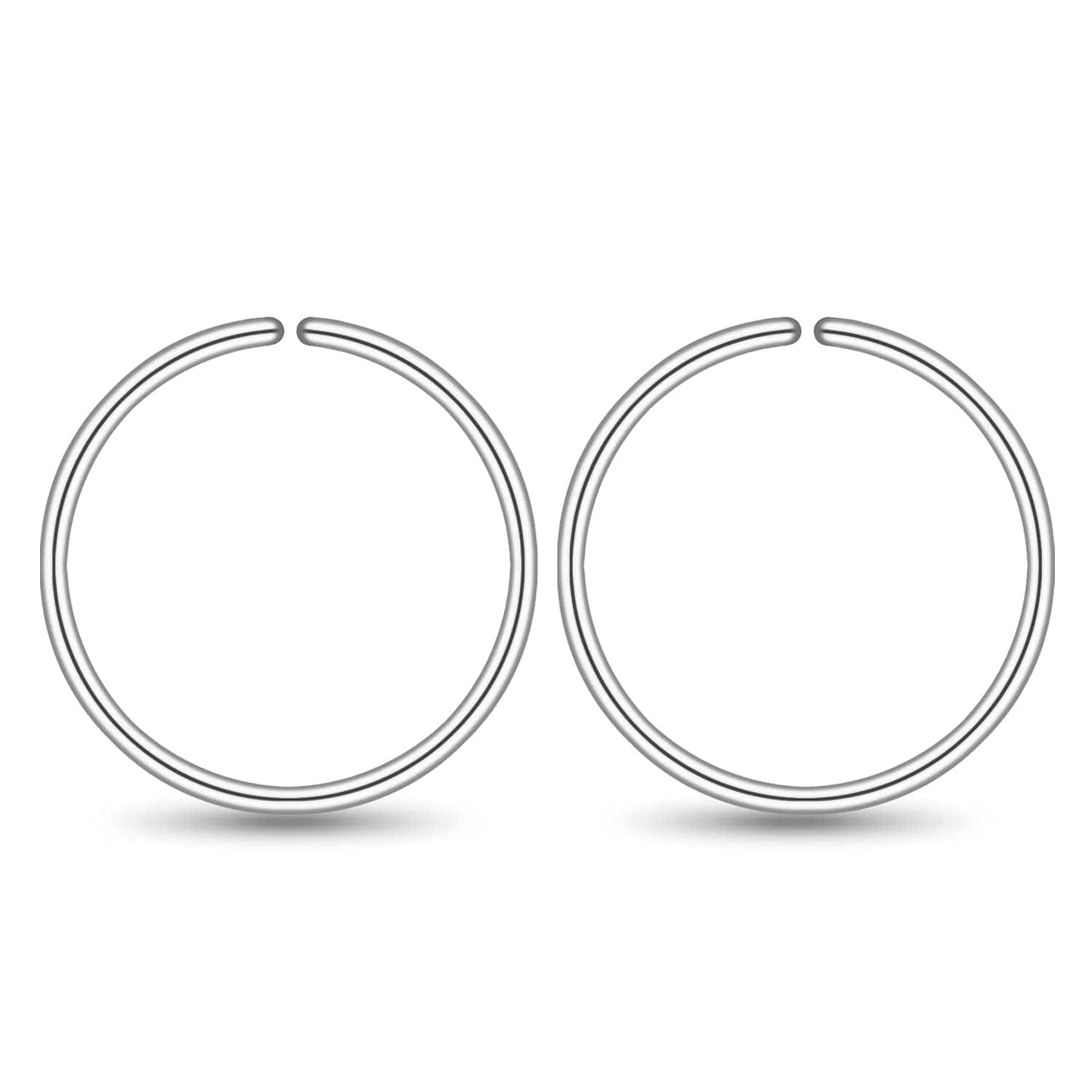 14K Gold Filled Small Hoop Earrings for Cartilage Nose, Tiny Thin 7Mm Piercing Hoop Ring 22 Gauge Silver / 9mm 22 gauge / 1 pair