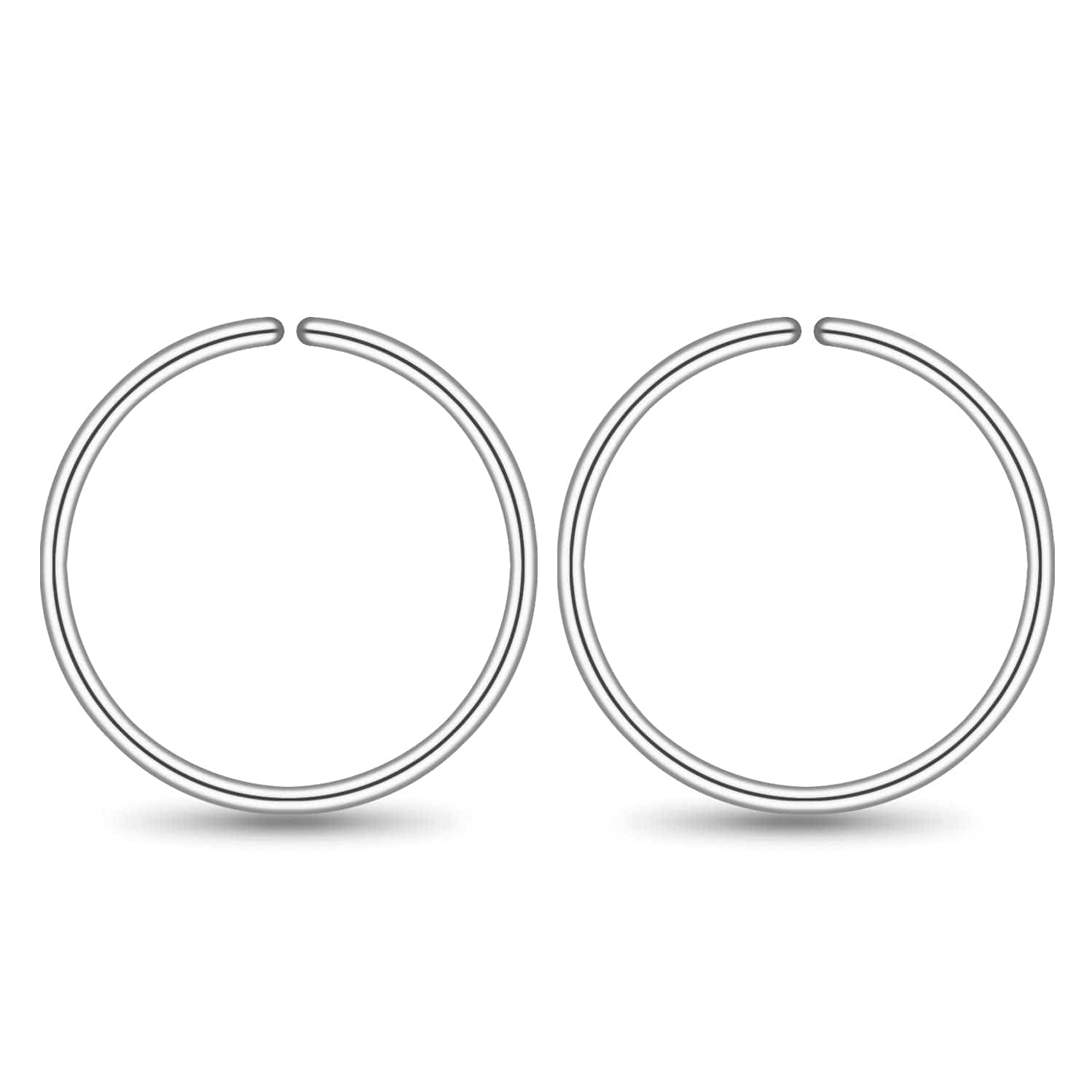 14K Gold Filled Small Hoop Earrings for Cartilage Nose, Tiny Thin 7Mm Piercing Hoop Ring 22 Gauge Silver / 9mm 22 gauge / 1 pair