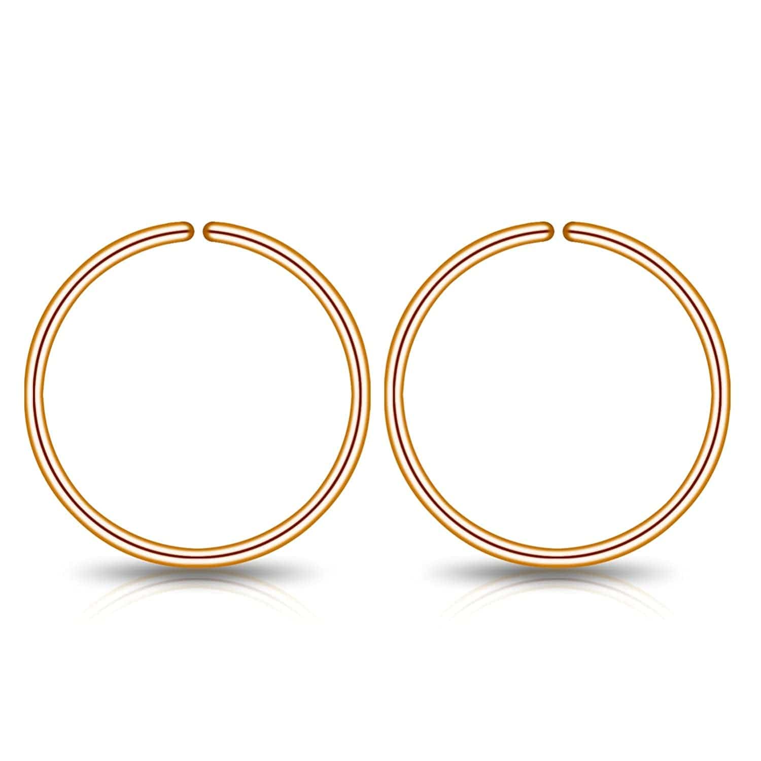 14K Gold Filled Small Hoop Earrings for Cartilage Nose, Tiny Thin 7Mm Piercing Hoop Ring 22 Gauge Rose Gold / 9mm 22 gauge / 1 pair