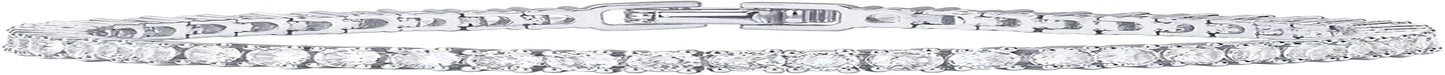 14K Gold Plated 3Mm Cubic Zirconia Classic Tennis Bracelet | Gold Bracelets for Women | Size 6.5-7.5 Inch White Plated / 7 Inches