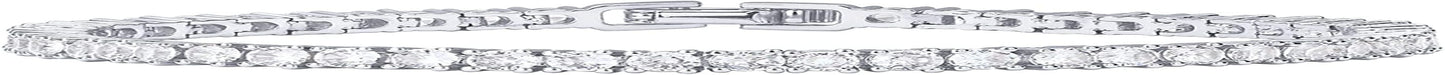 14K Gold Plated 3Mm Cubic Zirconia Classic Tennis Bracelet | Gold Bracelets for Women | Size 6.5-7.5 Inch White Plated / 6.5 Inches