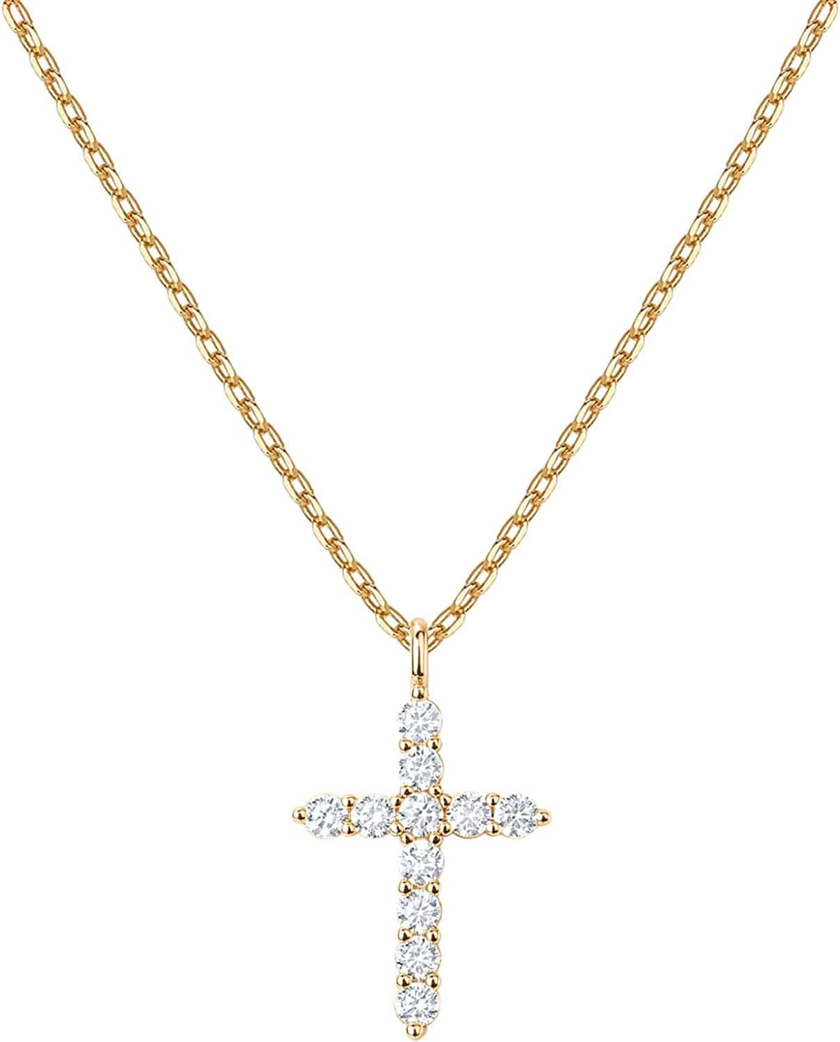 14K Gold Plated Cross Necklace for Women | Cross Pendant | Gold Necklaces for Women Yellow Gold / gold plated