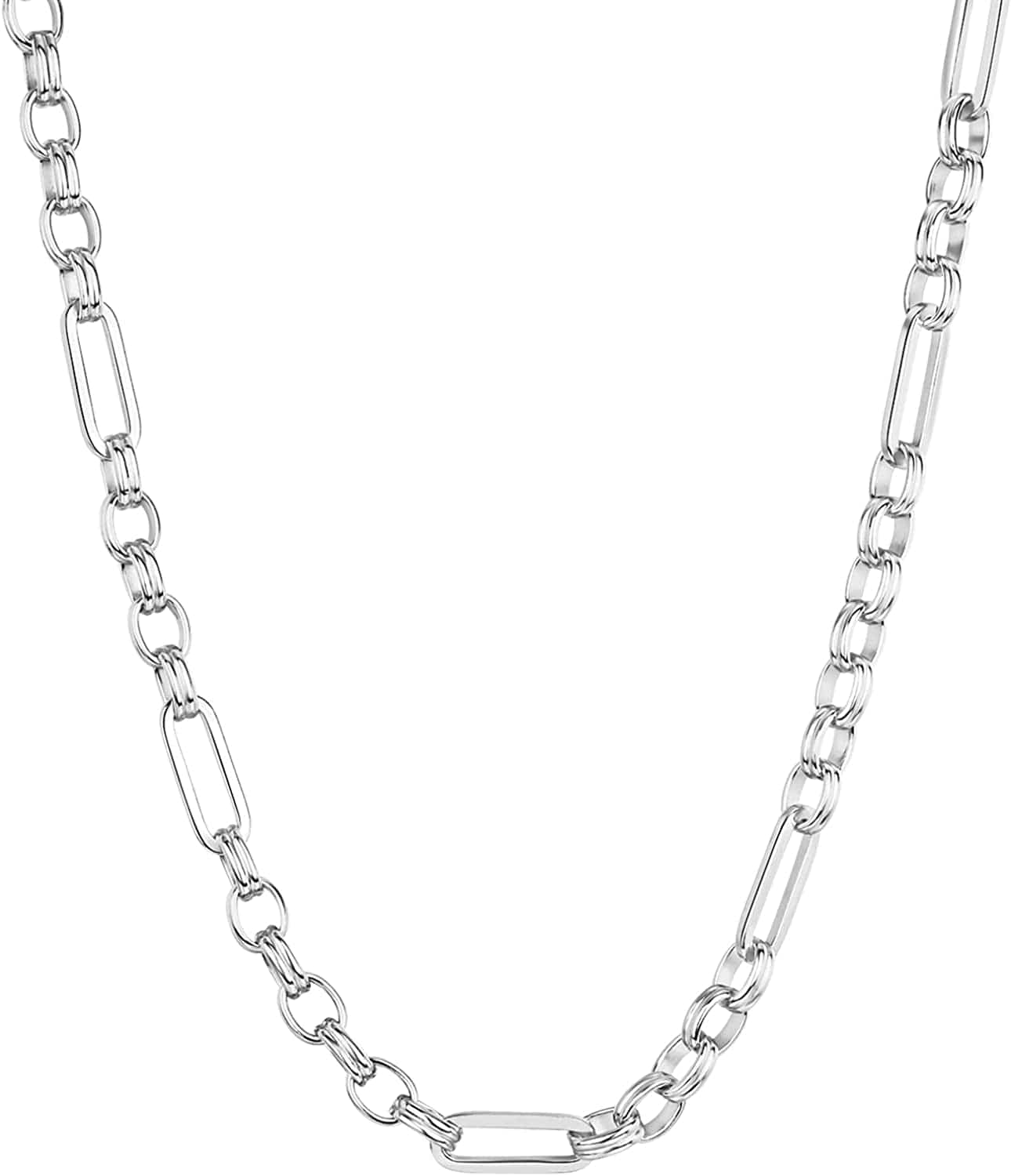 14K Gold Plated Curb Paperclip Box Sphere Bead Snake Herringbone and Figaro Chain Adjustable Necklace Chain / white gold plated