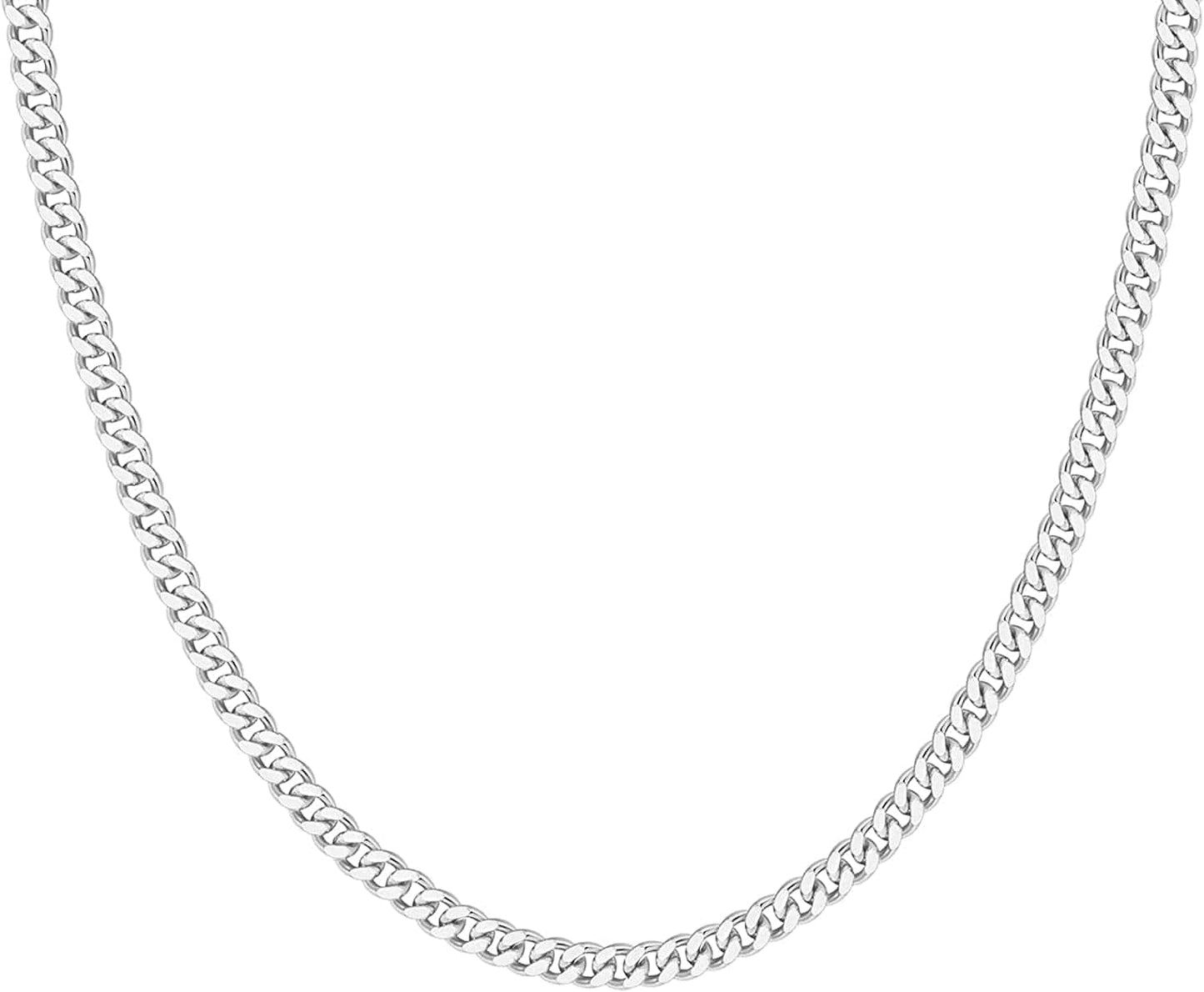 14K Gold Plated Curb Paperclip Box Sphere Bead Snake Herringbone and Figaro Chain Adjustable Necklace Curb / white gold plated