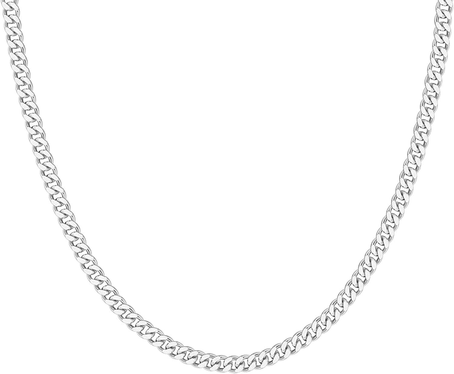 14K Gold Plated Curb Paperclip Box Sphere Bead Snake Herringbone and Figaro Chain Adjustable Necklace Curb / white gold plated