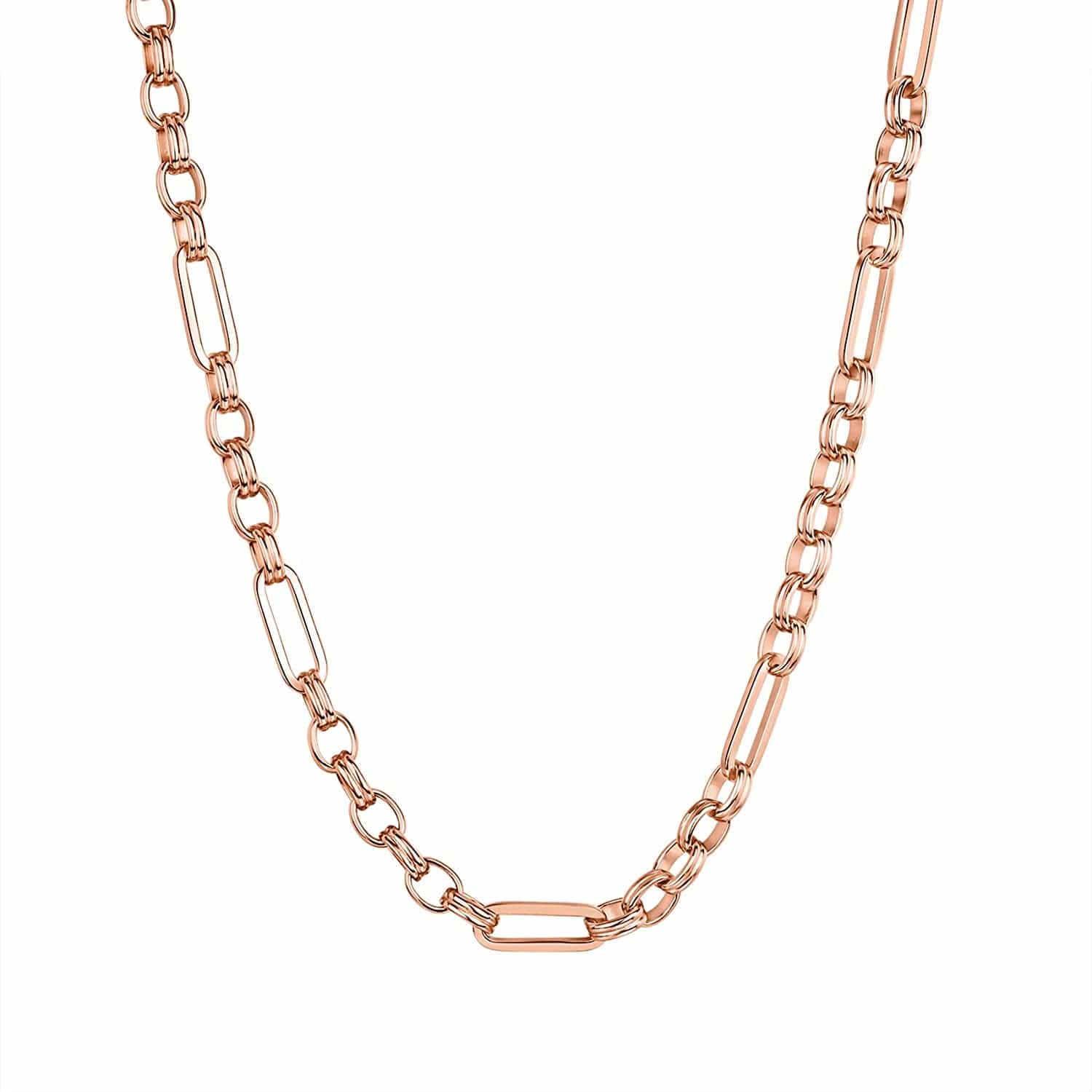 14K Gold Plated Curb Paperclip Box Sphere Bead Snake Herringbone and Figaro Chain Adjustable Necklace Chain / rose gold plated