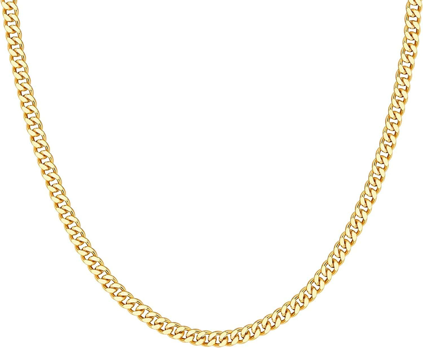14K Gold Plated Curb Paperclip Box Sphere Bead Snake Herringbone and Figaro Chain Adjustable Necklace Curb / yellow gold plated