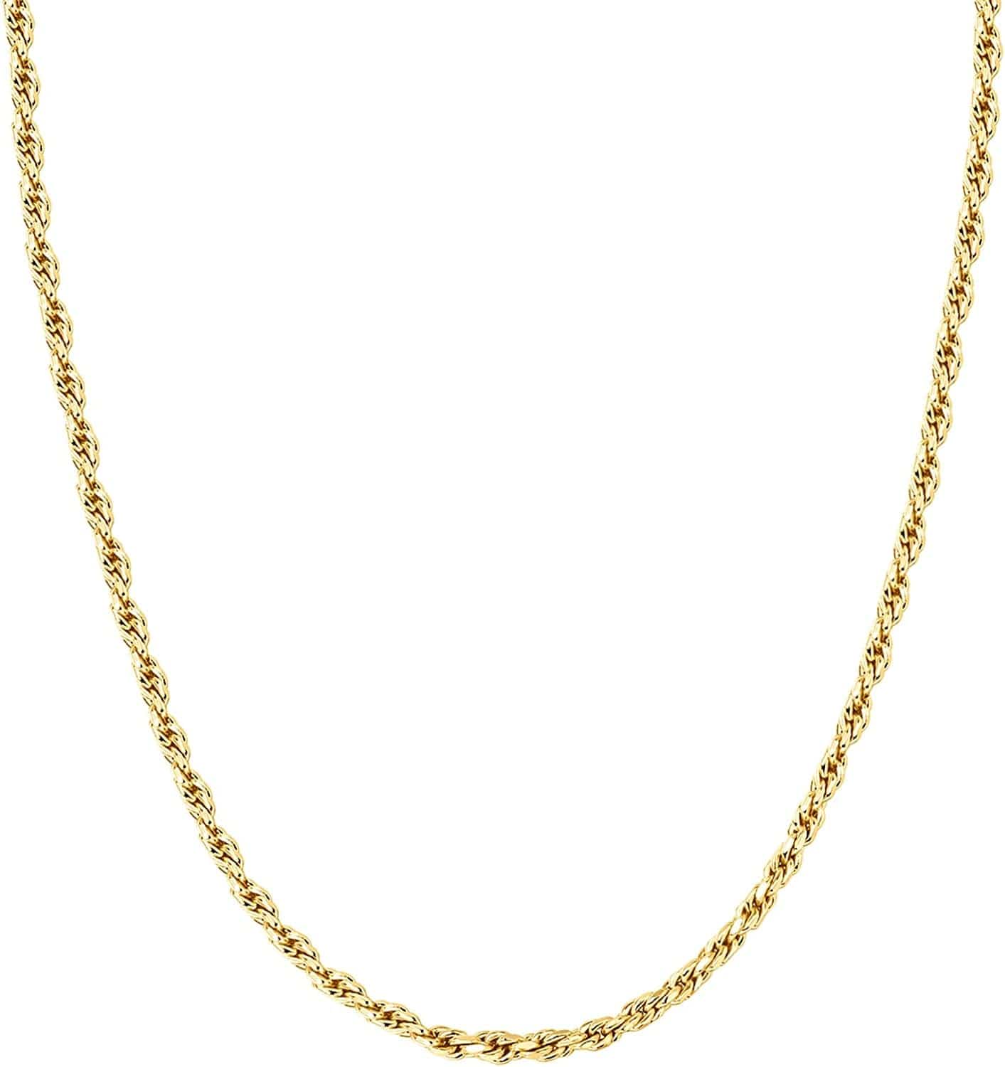 14K Gold Plated Curb Paperclip Box Sphere Bead Snake Herringbone and Figaro Chain Adjustable Necklace Rope / yellow gold plated