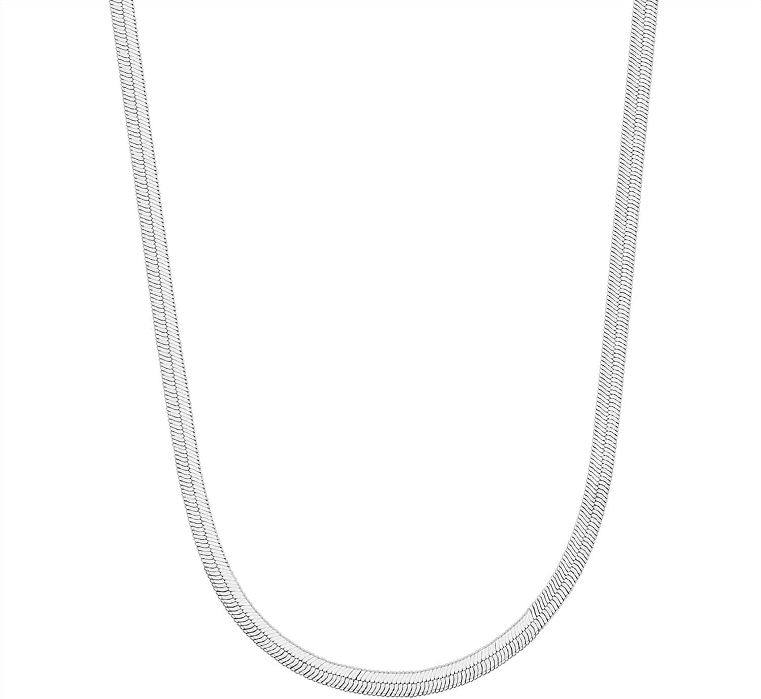14K Gold Plated Curb Paperclip Box Sphere Bead Snake Herringbone and Figaro Chain Adjustable Necklace Snake-M / white gold plated
