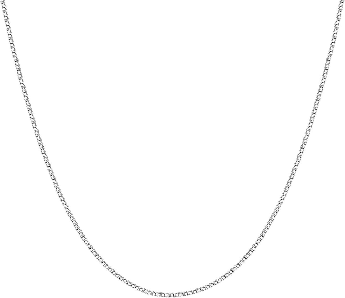 14K Gold Plated Curb Paperclip Box Sphere Bead Snake Herringbone and Figaro Chain Adjustable Necklace Box / white gold plated
