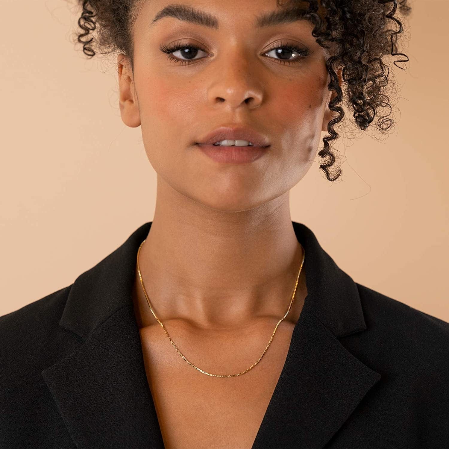 14K Gold Plated Curb Paperclip Box Sphere Bead Snake Herringbone and Figaro Chain Adjustable Necklace