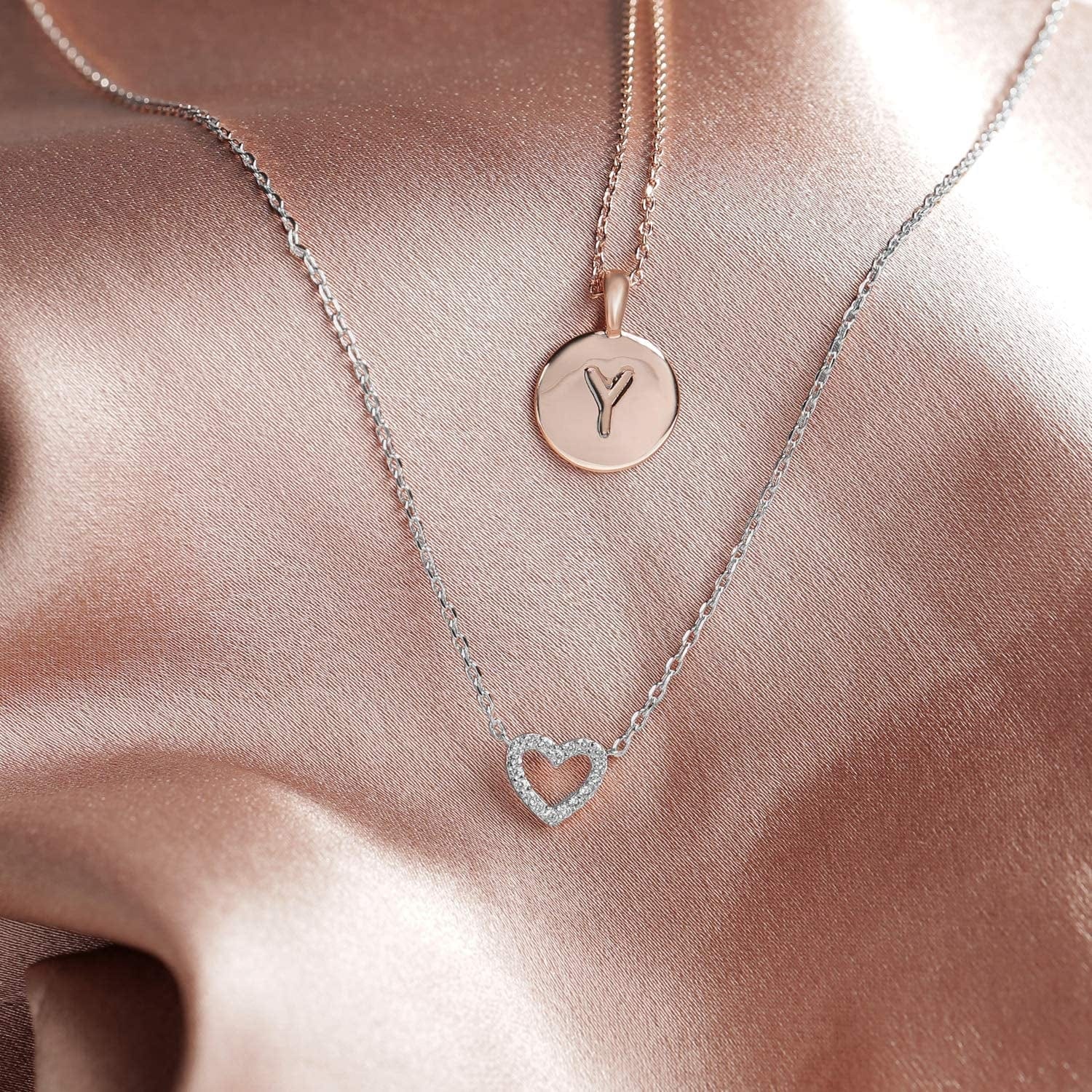 14K Gold Plated Dainty Pendant Necklace | Layering Necklaces | Gold Heart Necklace