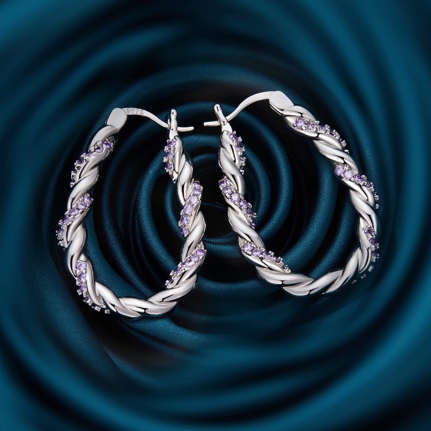 14K Gold Plated Oval Hoop Earrings for Women 925 Sterling Silver Post Twist Huggie Hoop Earrings Hypoallergenic Lightweight Hoop Earrings Jewelry Gifts