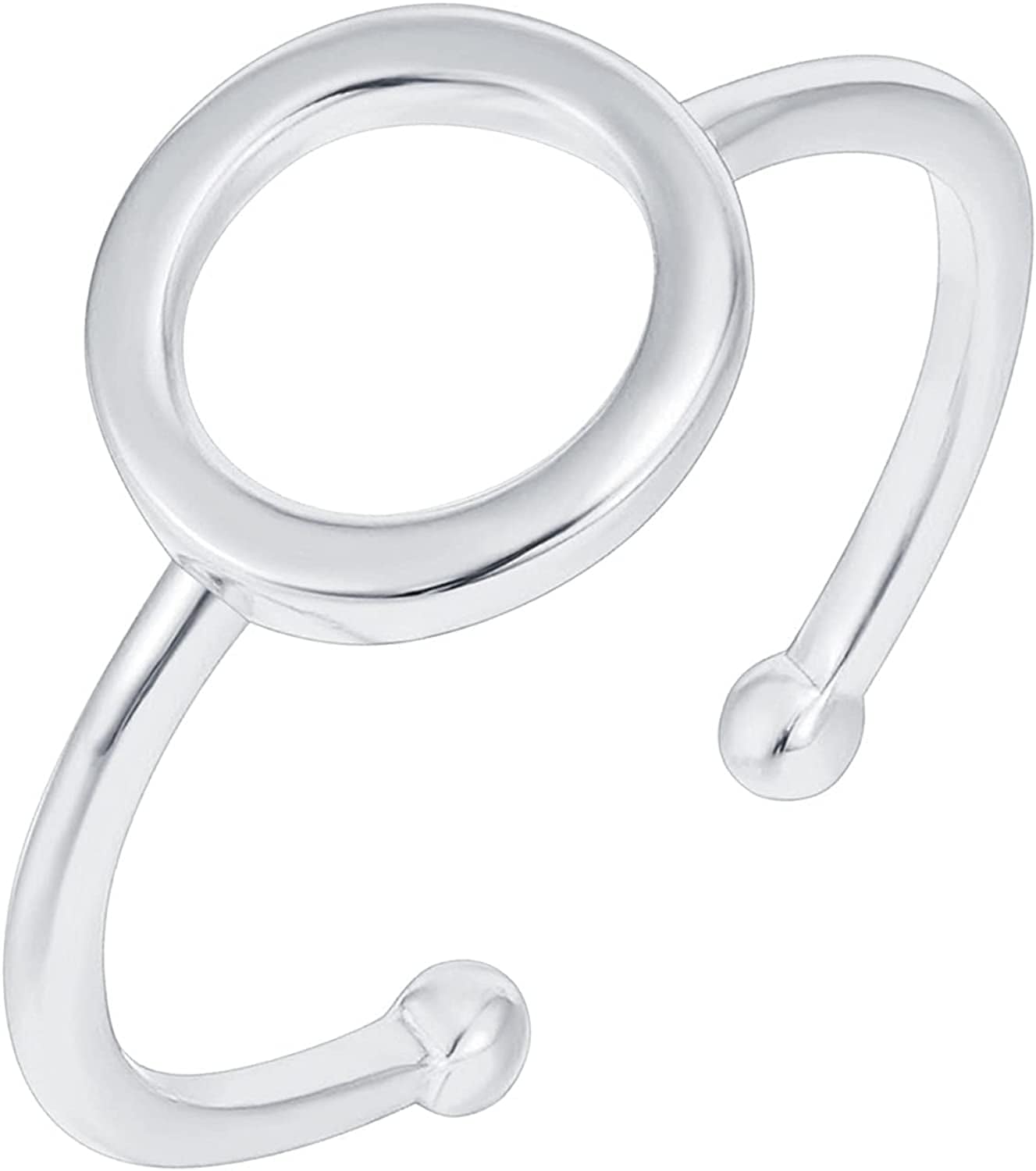 14K Gold Plated Rings for Women | Gold Karma Circle Ring | Stackable Rings White Gold