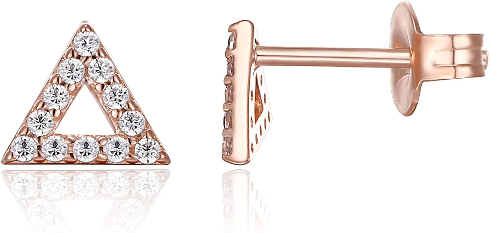 14K Gold Plated Sterling Silver Celestial Lightning Bolt, Moon and Star Earrings | Dainty Earrings for Women Delta / Rose Gold